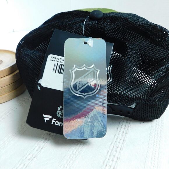 NEW NHL Seattle Kraken Hat & Coaster Lot Fanatics Military Camo Green Snapback - Picture 3 of 15